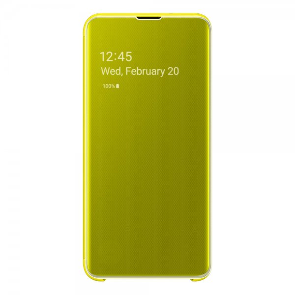 Samsung Alkuperäinen Galaxy S10E -suojakuori Clear View Cover, keltainen