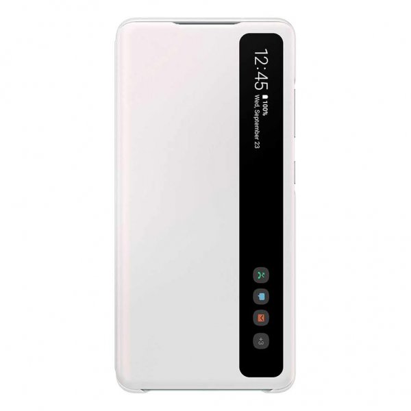 Samsung Alkuperäinen Samsung Galaxy S20 FE Smart Clear View Cover -suojakotelo, valkoinen