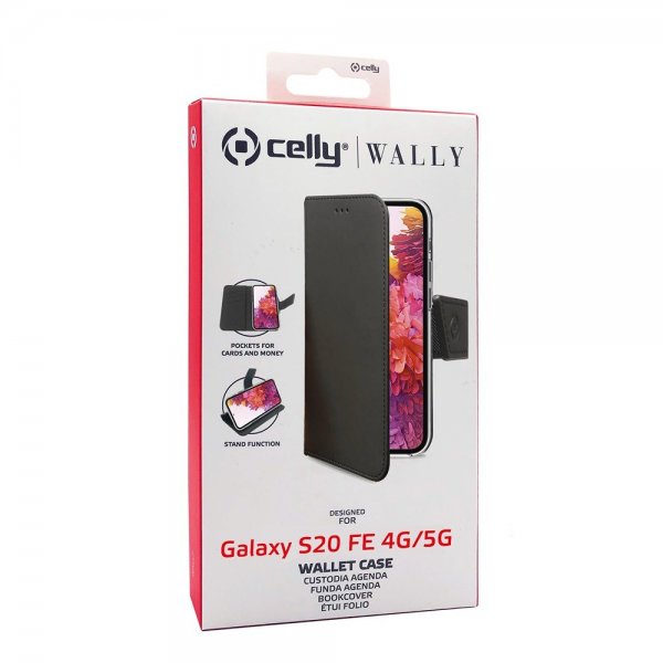 Celly Samsung Galaxy S20 FE -kotelo Wally Wallet Case, musta
