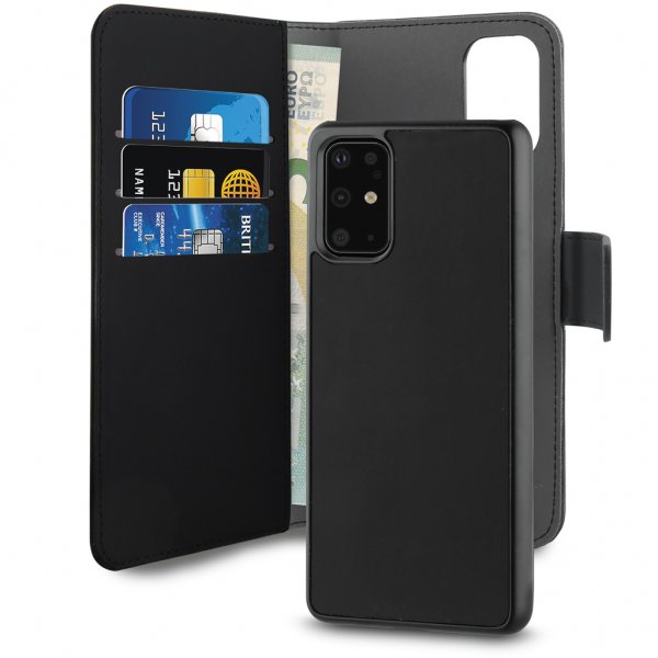 Puro Samsung Galaxy S20 Plus Kotelo Lompakko Irrotettava 2-in-1 Musta