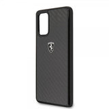 Ferrari Samsung Galaxy S20 Plus -kuori hiilikuitutekstuurilla, musta