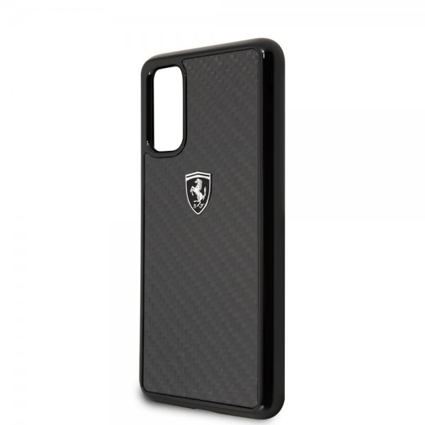 Ferrari Samsung Galaxy S20 Suojakuori Hiilikuitutekstuuri Musta