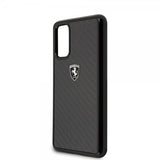 Ferrari Samsung Galaxy S20 Suojakuori Hiilikuitutekstuuri Musta