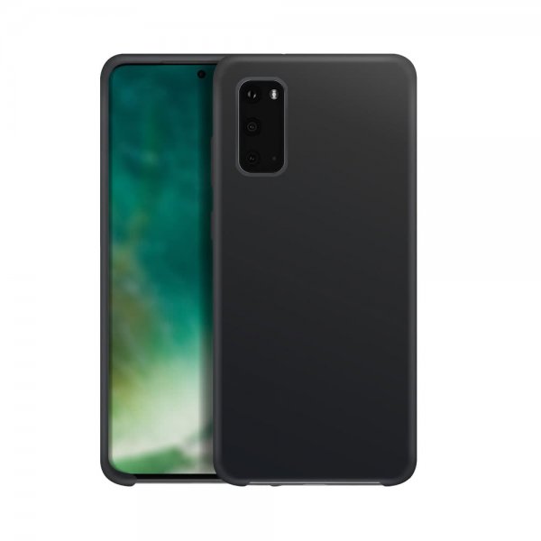 Xqisit Samsung Galaxy S20 Silikonikuori, musta