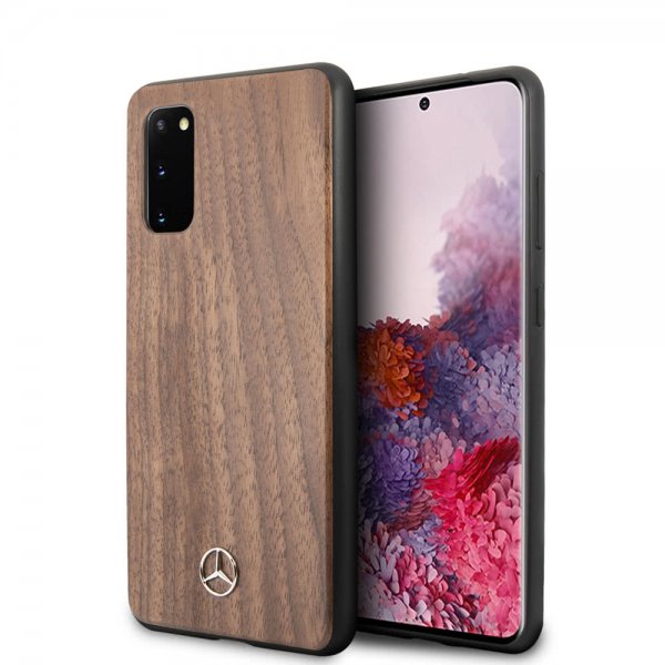 Mercedes Benz Samsung Galaxy S20 Suojakuori Wood Line Ruskea