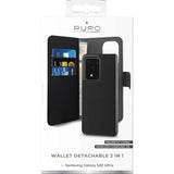 Puro Samsung Galaxy S20 Ultra Kotelo Lompakko Irrotettava 2-in-1 Musta