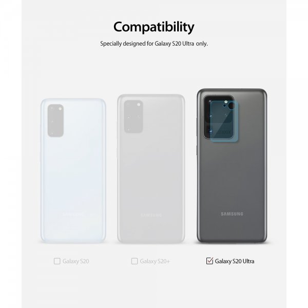 Ringke Samsung Galaxy S20 Ultra Kameran suojalasi Camera Protector Glass 3-pakkaus