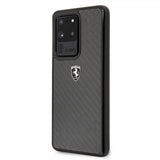 Ferrari Samsung Galaxy S20 Ultra -suojakuori, hiilikuitukuvioitu, musta