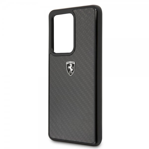 Ferrari Samsung Galaxy S20 Ultra -suojakuori, hiilikuitukuvioitu, musta