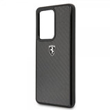 Ferrari Samsung Galaxy S20 Ultra -suojakuori, hiilikuitukuvioitu, musta