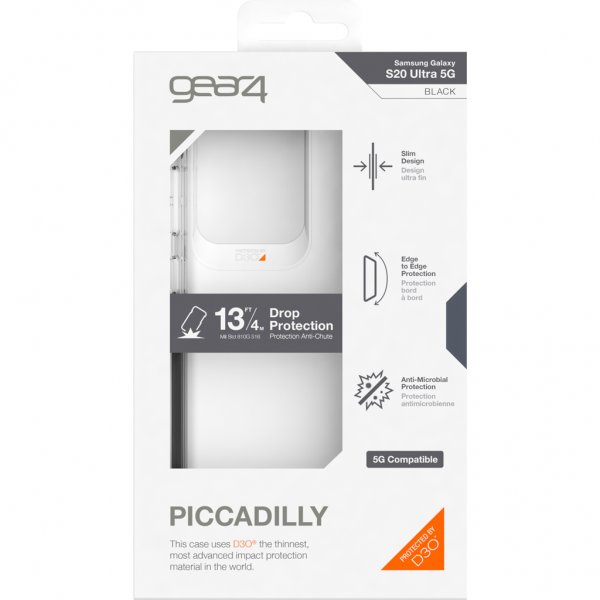 Gear4 Samsung Galaxy S20 Ultra -suojakuori Piccadilly Musta