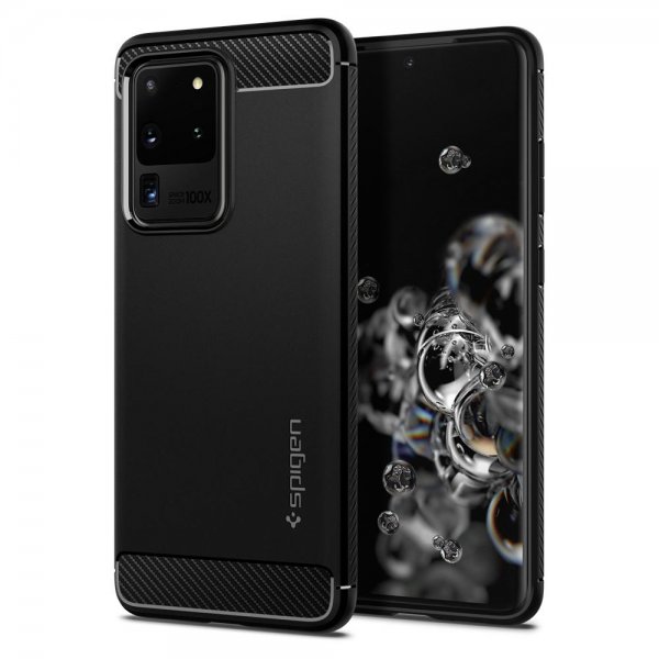 Spigen Samsung Galaxy S20 Ultra Suojakuori Rugged Armor Matte Black