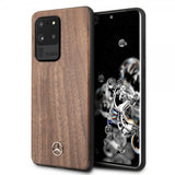 Mercedes Benz Samsung Galaxy S20 Ultra Suojakuori Wood Line Ruskea
