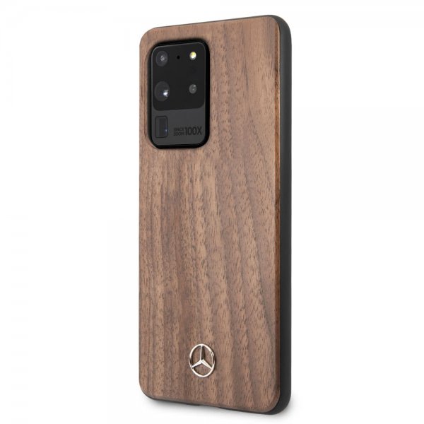 Mercedes Benz Samsung Galaxy S20 Ultra Suojakuori Wood Line Ruskea