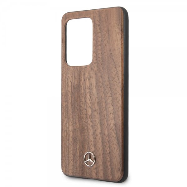 Mercedes Benz Samsung Galaxy S20 Ultra Suojakuori Wood Line Ruskea