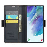 CaseMe Samsung Galaxy S21 FE Kotelo 023 Series Musta