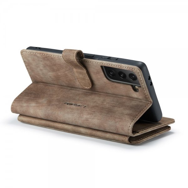 CaseMe Samsung Galaxy S21 FE C30 Series Kotelo, Ruskea