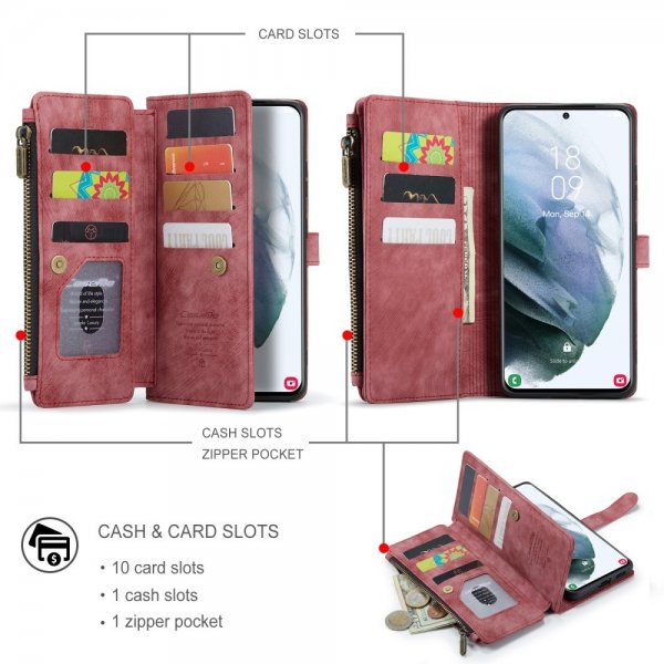 CaseMe Samsung Galaxy S21 FE -suojakotelo, C30-sarja, punainen