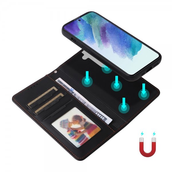 Betopnice Samsung Galaxy S21 FE -suojakuori irrotettavalla kuorella 005 musta