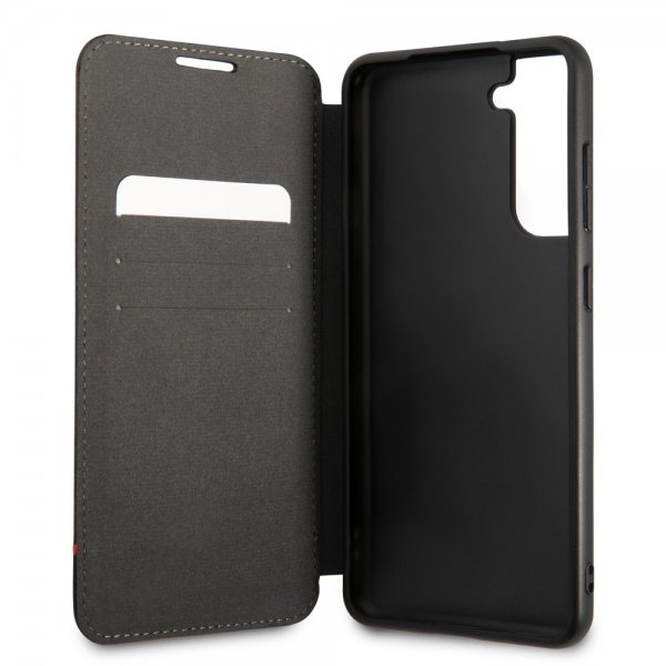 BMW Samsung Galaxy S21 FE Tricolor Stripe Carbon -suojakuori, musta