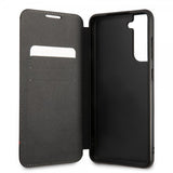 BMW Samsung Galaxy S21 FE Tricolor Stripe Carbon -suojakuori, musta