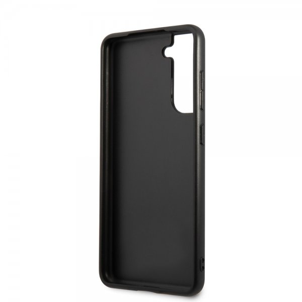 BMW Samsung Galaxy S21 FE Kuori Triangle Pattern & Tricolor Stripe Musta
