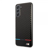BMW Samsung Galaxy S21 FE Kuori Tricolor Stripe Carbon Musta