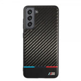 BMW Samsung Galaxy S21 FE Kuori Tricolor Stripe Carbon Musta