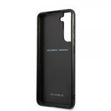 Ferrari Samsung Galaxy S21 FE Kuori Vertical Stripe Metallilogo Musta