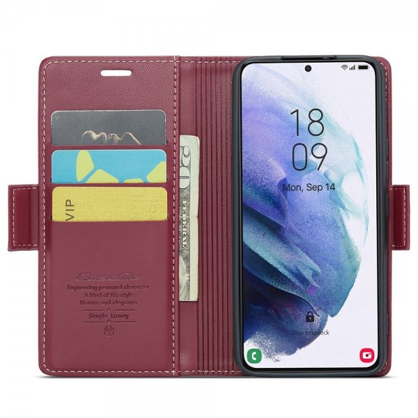 CaseMe Samsung Galaxy S21 -suojakotelo, 023-sarja, punainen