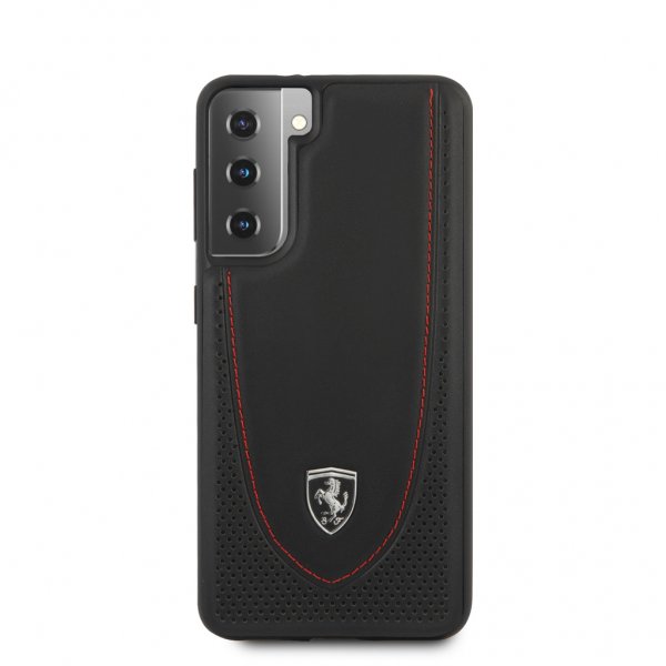 Ferrari Samsung Galaxy S21 -suojakuori logolla, rei'itetty, musta