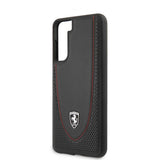 Ferrari Samsung Galaxy S21 -suojakuori logolla, rei'itetty, musta