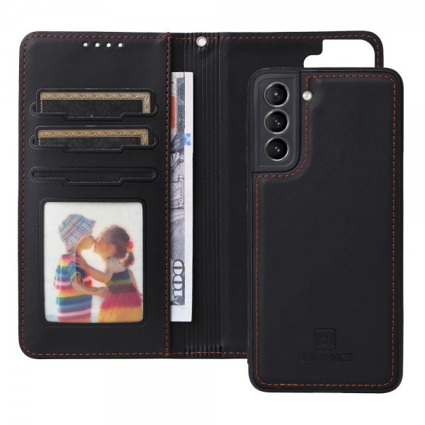Betopnice Samsung Galaxy S21 -kotelo irrotettavalla kuorella 005 musta