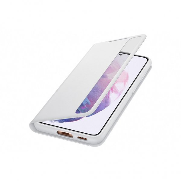 Samsung Alkuperäinen Galaxy S21 -kotelo Smart Clear View Cover Vaaleanharmaa