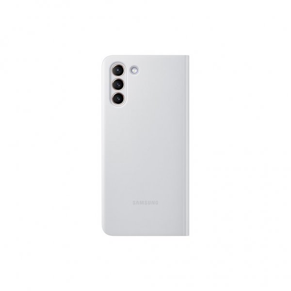 Samsung Original Galaxy S21 Plus -suojakotelo Smart Clear View Cover vaaleanharmaa