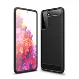 Samsung Galaxy S21 Plus Kuori Harjattu Hiilikuitutekstuuri Musta