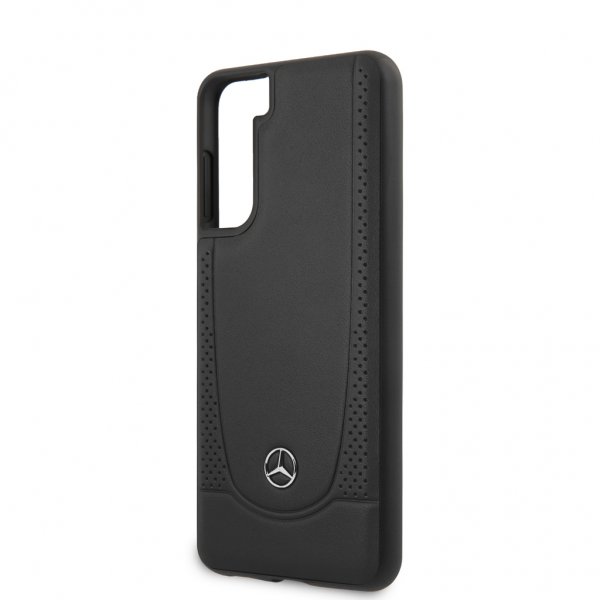 Mercedes Benz Samsung Galaxy S21 Plus Kuori Logo Perforoitu Musta