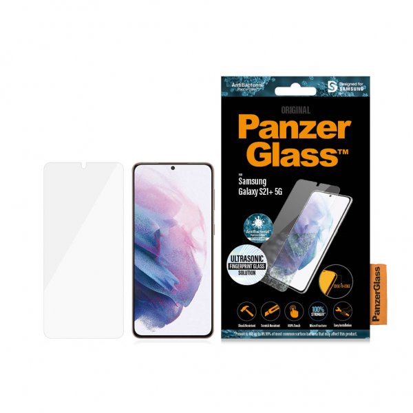 PanzerGlass Samsung Galaxy S21 Plus Näytönsuoja CaseFriendly Ultrasonic Fingerprint Full Glue