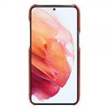 Samsung Galaxy S21 Kuori Aitoa Nahkaa MagSafe Punainen
