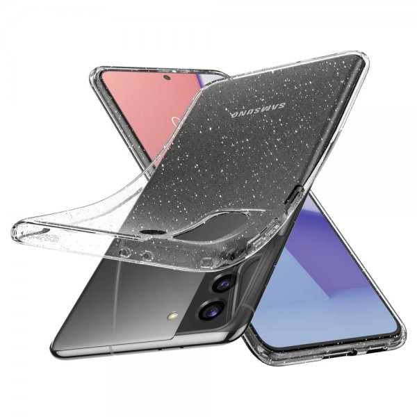 Spigen Samsung Galaxy S21 -suojakuori Liquid Crystal Glitter Crystal Quartz