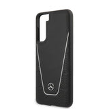 Mercedes Benz Samsung Galaxy S21 Suojakuori Logo Rei'itetty Dynaaminen Musta
