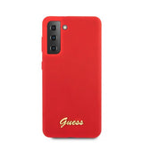 Guess Samsung Galaxy S21 -kuori, metallilogo, punainen