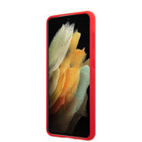 Guess Samsung Galaxy S21 -kuori, metallilogo, punainen