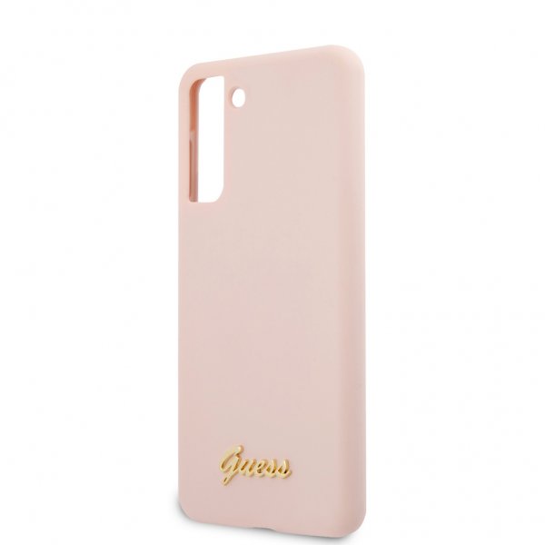 Guess Samsung Galaxy S21 Kuoret Metal Logo Roosa