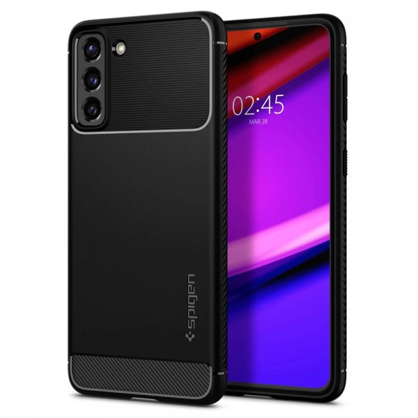 Spigen Samsung Galaxy S21 -suojakuori Rugged Armor Matte Black