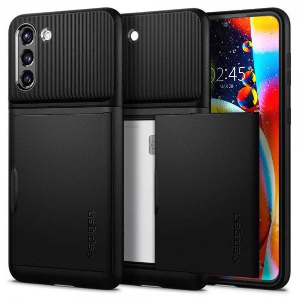 Spigen Samsung Galaxy S21 -suojakuori Slim Armor CS, musta