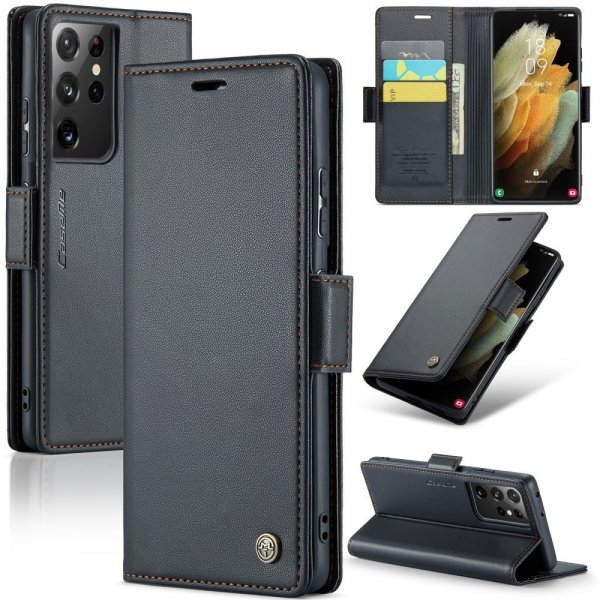 CaseMe Samsung Galaxy S21 Ultra -suojakotelo 023 Series, musta