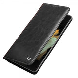 Qialino Samsung Galaxy S21 Ultra Kotelo Aitoa Nahkaa Musta
