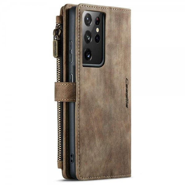 CaseMe Samsung Galaxy S21 Ultra -suojakotelo C30 Series Ruskea