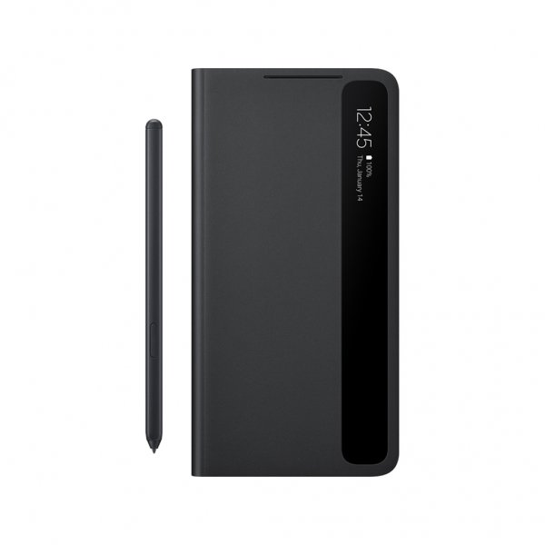 Samsung Original Galaxy S21 Ultra -suojakuori, Smart Clear View Cover S Pen -kynällä, musta